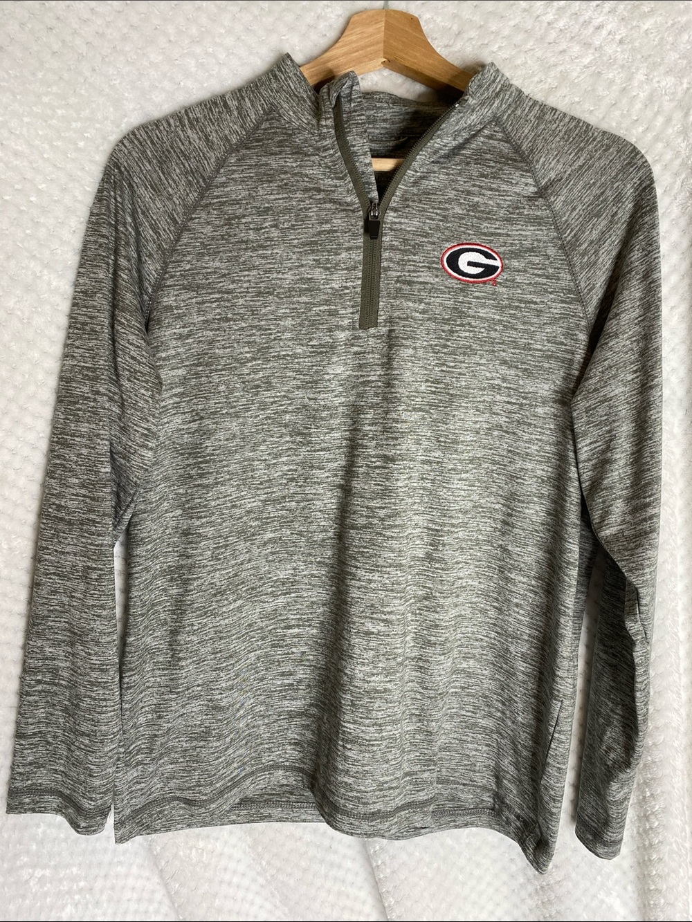 Boys Garb Georgia Bulldogs Lightweight Performance Gray Heather Quarter-Zip